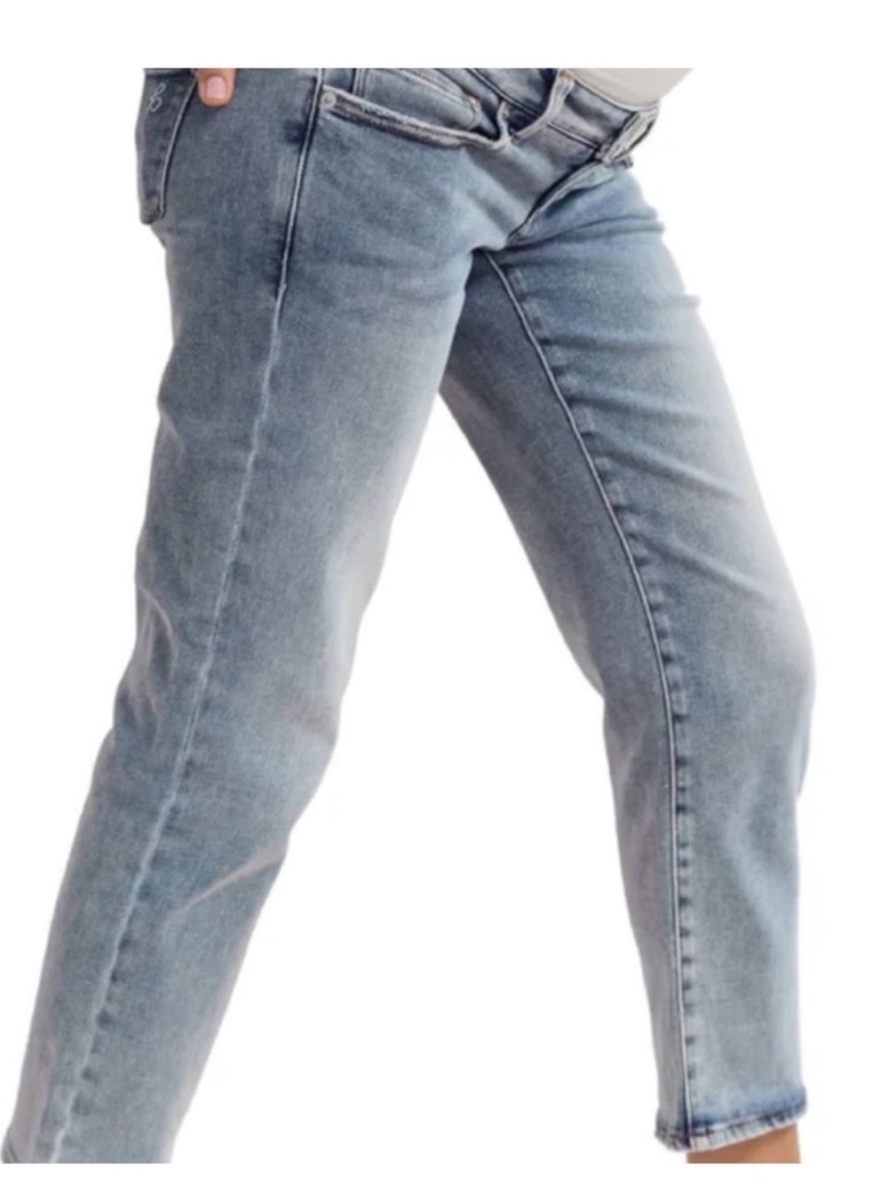BLANQI Denim Maternity Belly Support Straight Jean Size 14 Crop Stretch Soft